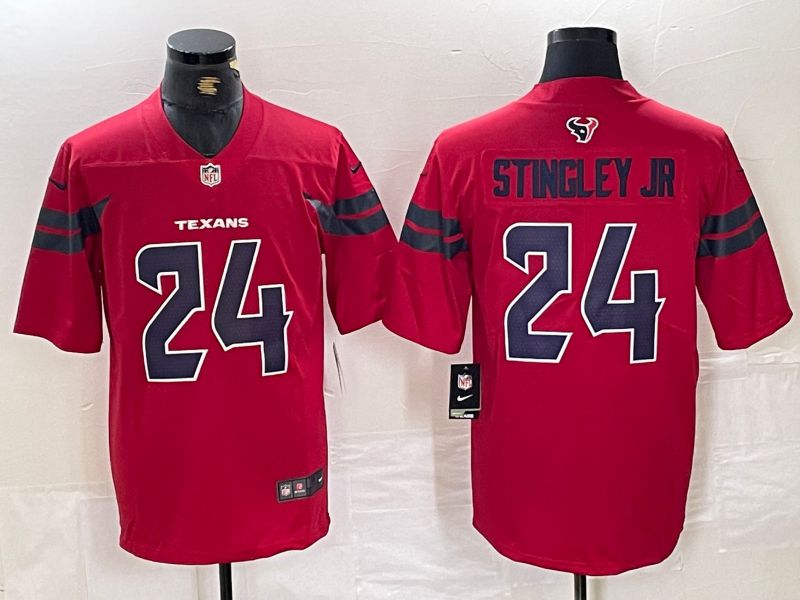 Men Houston Texans #24 Stingley jr Red Second generations 2025 Nike Limited NFL Jersey style 1